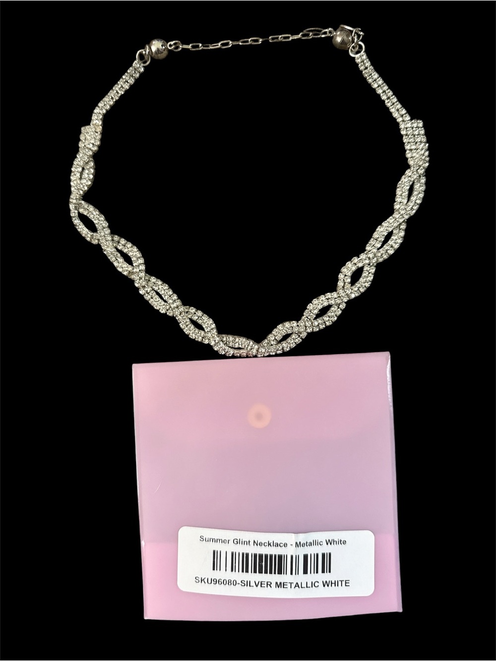By Alexa Rae Metalic Pearl White Rhinestone Chain - Picture 2 of 6